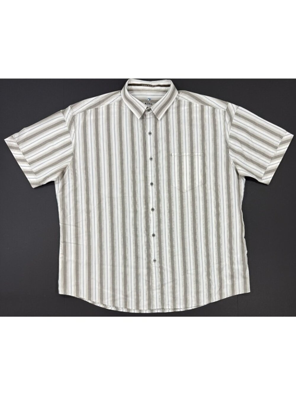 Kuhl Mens Strike Shirt Size 2XL Striped Short Sleeve Button Up Lightweight